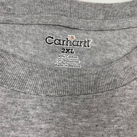 Carhartt Short Sleeve Pocket T Shirt Gray Mens 2XL - Picture 5 of 7